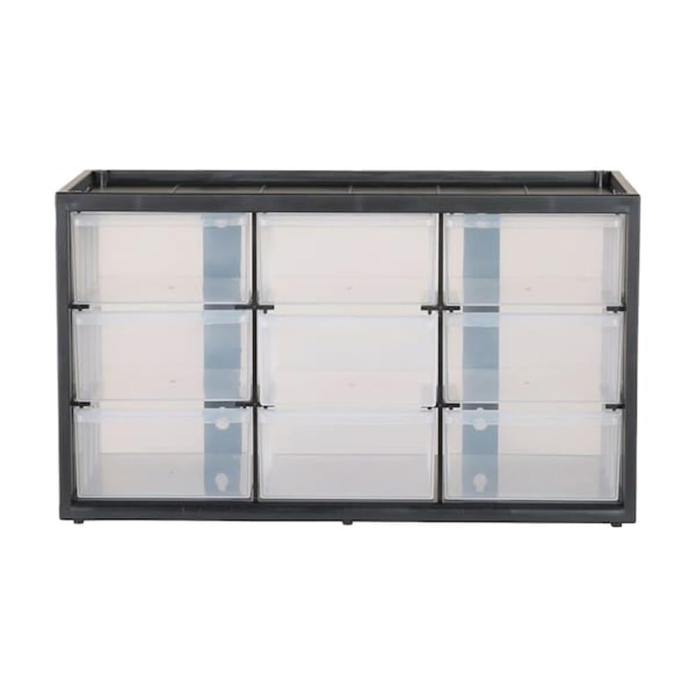 CRAFTSMAN Storage Organizer, 30 Small Drawer Modular Storage System, Easily Stackable, Plastic, Black, White (CMST40730)