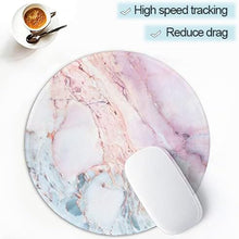 ITNRSIIET Marble Round Mouse Pad Pink Marble Customized Premium-Textured Washable Desktop Protection Mouse Mat with Non-Slip Rubber Base 7.87×7.87×0.12 inches, Pink Marble