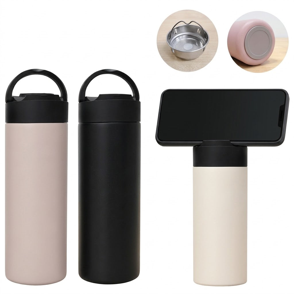 500ml Phone Stand Stainless Steel Vacuum Flask