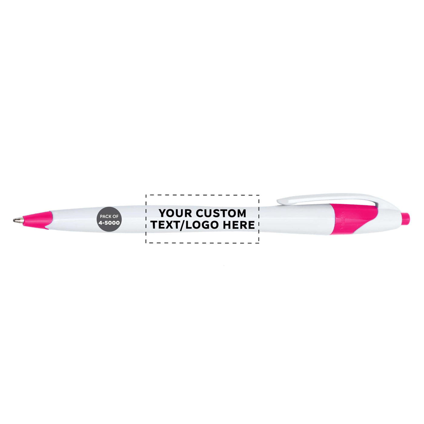 DISCOUNT PROMOS Personalized Ballpoint Pens Bulk Pack of 4-5,000 counts Black Ink, Slim & Curvy Design, Retractable, Ideal for Office, Corporate Merchandise, Tradeshows- Teal