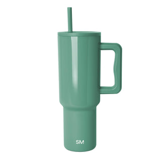 Simple Modern 40 oz Trek Tumbler with Handle and Straw Lid | Cup Holder Friendly Insulated Stainless Steel Travel Mug | Midnight Black