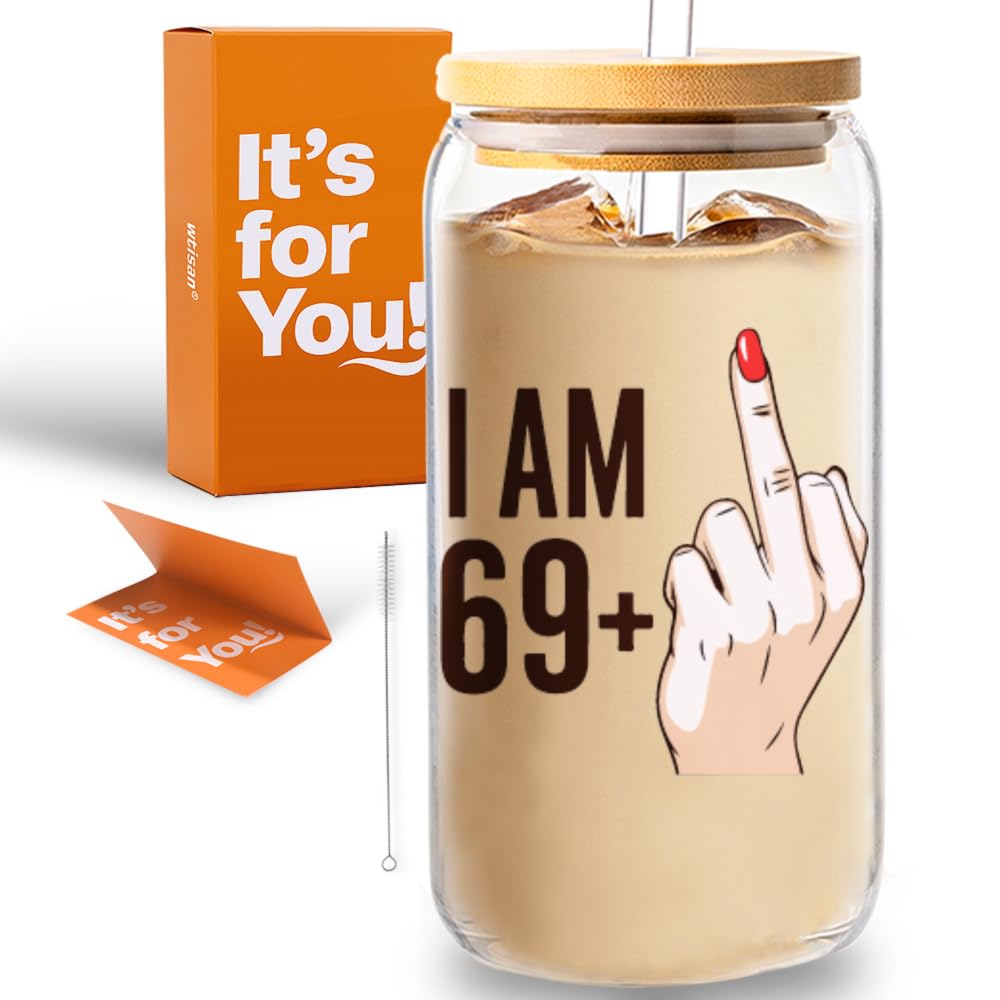 wtisan Housewarming Gifts for New Home - Sweet Home Aesthetic Can Shaped Glass Cup, 16oz Iced Coffee Tumbler - House Warming Gift Ideas with Lid, Straw & Card for Couple, New Homeowner