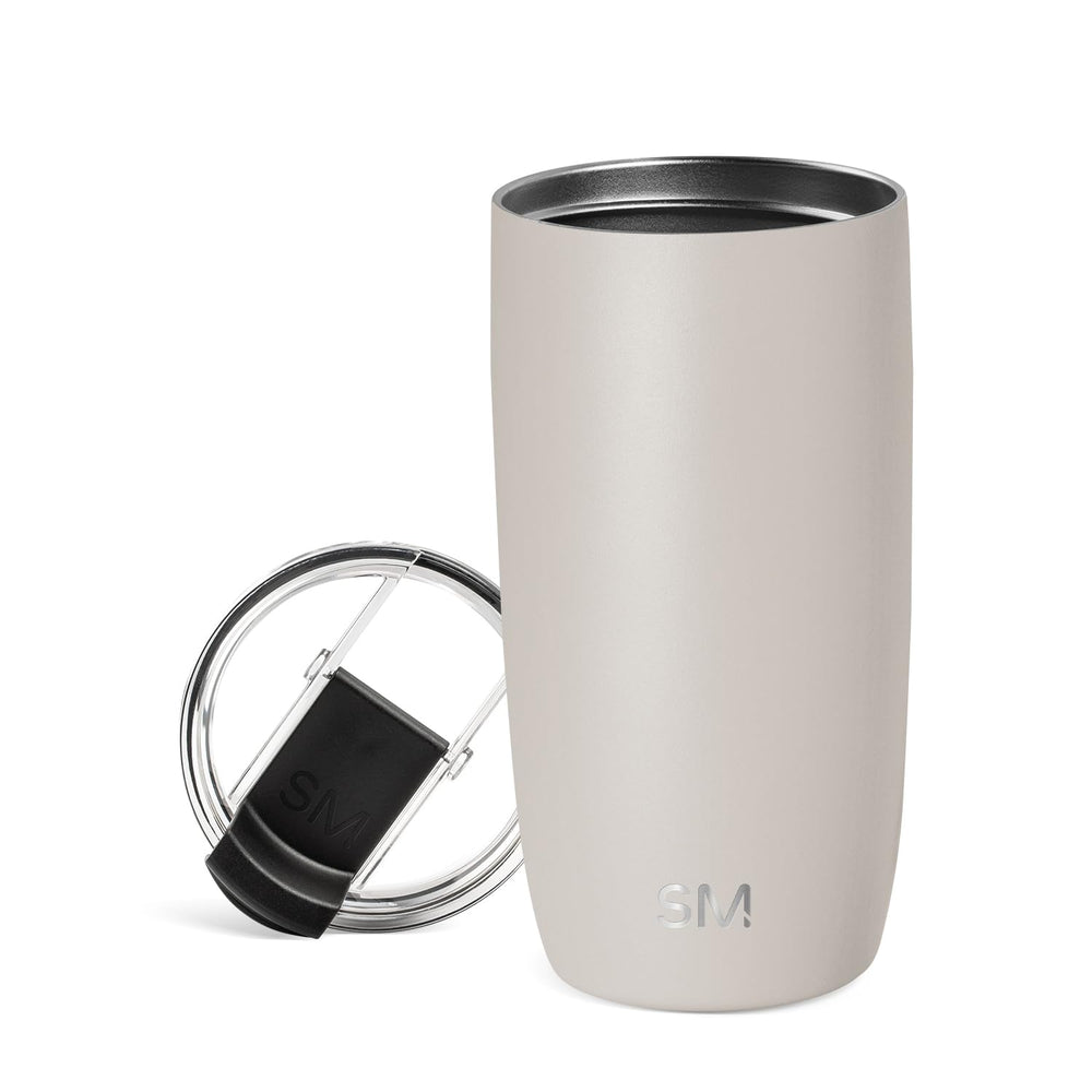 Simple Modern Voyager Tumbler with Flip Lid | Travel Coffee Mug | Insulated Stainless Steel Cold Brew Iced or Hot Coffee Cup | Gifts for Women Men Her Him | 16oz, Almond Birch