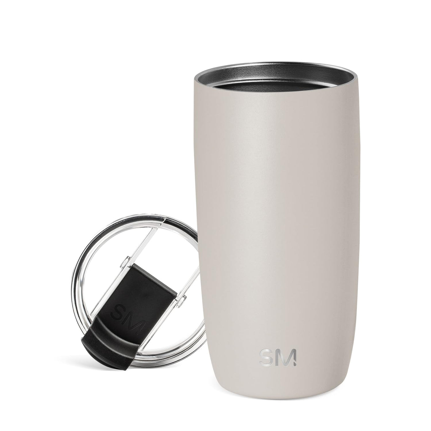 Simple Modern Voyager Tumbler with Flip Lid | Travel Coffee Mug | Insulated Stainless Steel Cold Brew Iced or Hot Coffee Cup | Gifts for Women Men Her Him | 16oz, Almond Birch