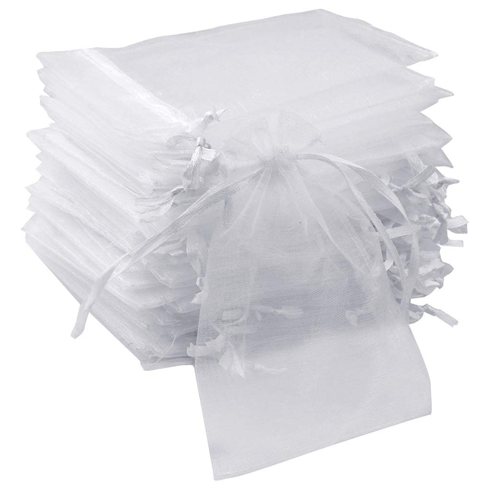 Tojwi 50pcs Organza Bags-Mix Color 3.54''x4.33''(9x11cm) Satin Drawstring Organza Pouch Wedding Party Favor Gift Bag Jewelry Watch Bags