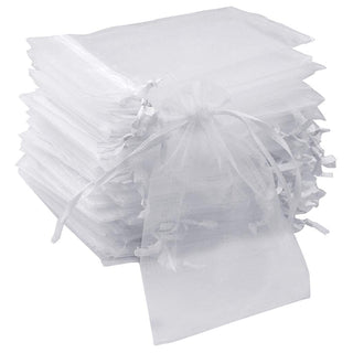 Tojwi 50pcs Organza Bags-Mix Color 3.54''x4.33''(9x11cm) Satin Drawstring Organza Pouch Wedding Party Favor Gift Bag Jewelry Watch Bags