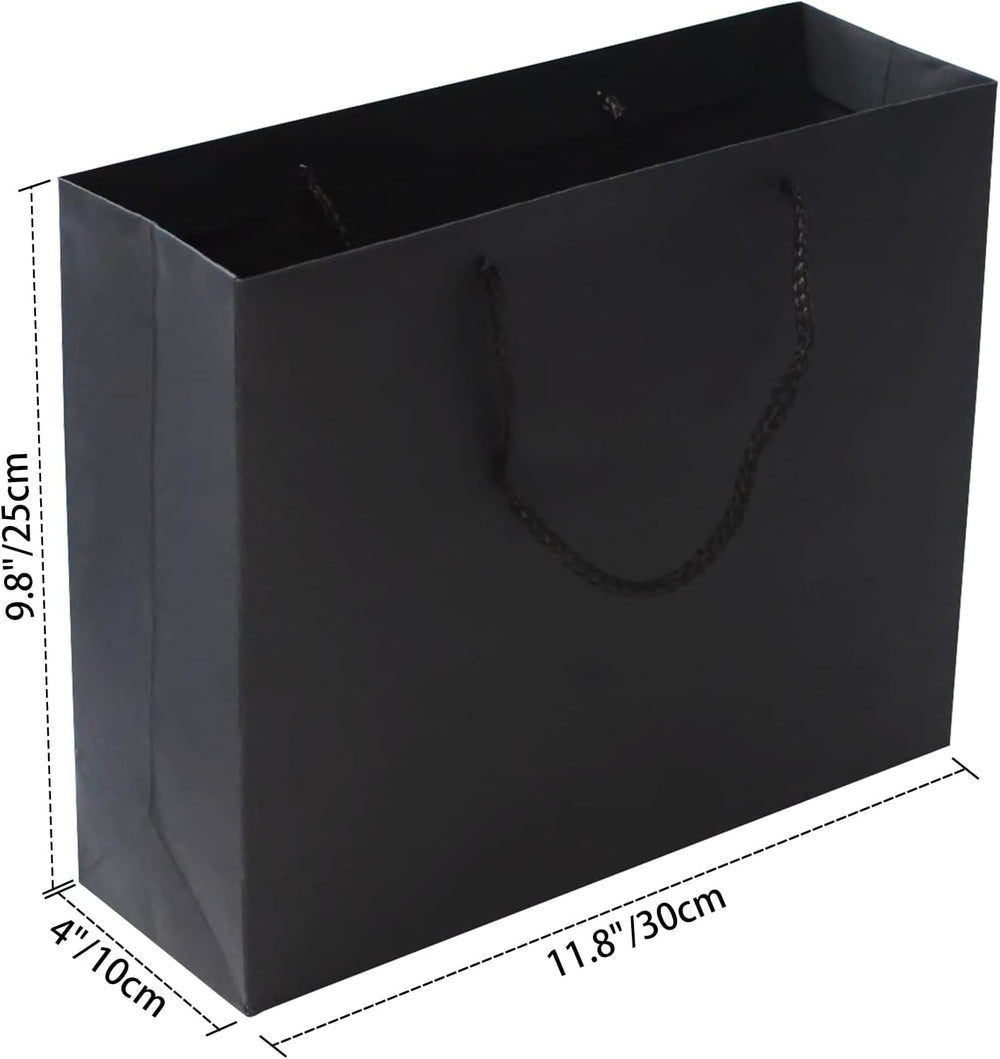 RUIFYRAY Black Luxury Magnetic Gift Box with Lid, Ribbons and Gift Bag, Medium Size-9.4x7x3 Inches, Great for Christmas, New Year, Wedding, Birthdays, Man