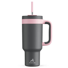 POWCAN 40 oz Tumbler with Handle, 2-in-1 Straw and Sip Lid, Leakproof, Dishwasher Safe, Insulated Stainless Steel Travel Coffee Mug, Keeps Cold for 34 Hours, Fits in Car Cup Holder (Midnight)