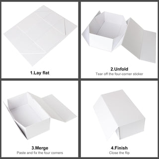 White Gift Box 10" x 6" x 3" with Magnetic Closure Lid Gift Boxe for Presents,Bridesmaid Gifts Boxes,Cute Box,Birthday Box,Luxury for Gift Packaging, Magnetic Gift Boxe for Wrapping Gifts (White)
