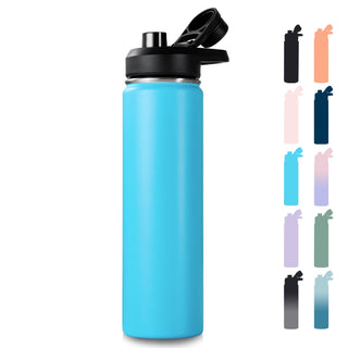 Fijinhom 18 oz Insulated Water Bottle with Handle, 304 Stainless Steel Water Bottles with Wide Mouth, Double Wall Vacuum Sports Water Bottle, BPA Free, Keep Cold and Hot, Pink