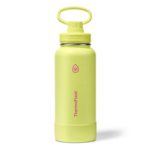 ThermoFlask Stainless Steel Water Bottles 2-Pack - Double-Wall Vacuum Insulated 24 oz BPA-Free Spout Lids - Keeps Drinks Cold 24 Hrs, Hot 12 Hrs - Leakproof, Dishwasher Safe, White/Coral