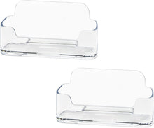 HSYMQ Acrylic Business Card Holder for Desk, Clear Plastic Business Cards Display Holders Stand, Fits 30-50 Business Cards