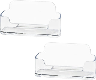 HSYMQ Acrylic Business Card Holder for Desk, Clear Plastic Business Cards Display Holders Stand, Fits 30-50 Business Cards