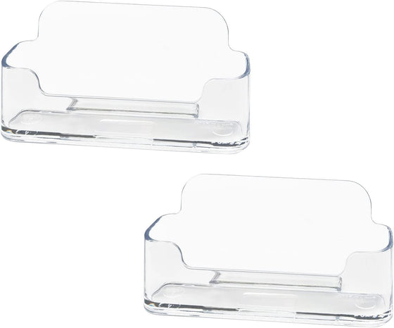 HSYMQ Acrylic Business Card Holder for Desk, Clear Plastic Business Cards Display Holders Stand, Fits 30-50 Business Cards