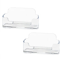 HSYMQ Acrylic Business Card Holder for Desk, Clear Plastic Business Cards Display Holders Stand, Fits 30-50 Business Cards