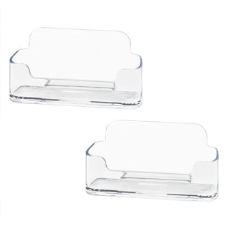 HSYMQ Acrylic Business Card Holder for Desk, Clear Plastic Business Cards Display Holders Stand, Fits 30-50 Business Cards