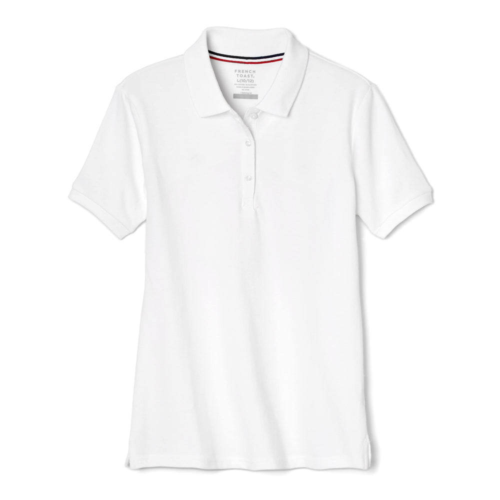 French Toast Women's Juniors' Short Sleeve Stretch Pique Polo Shirt