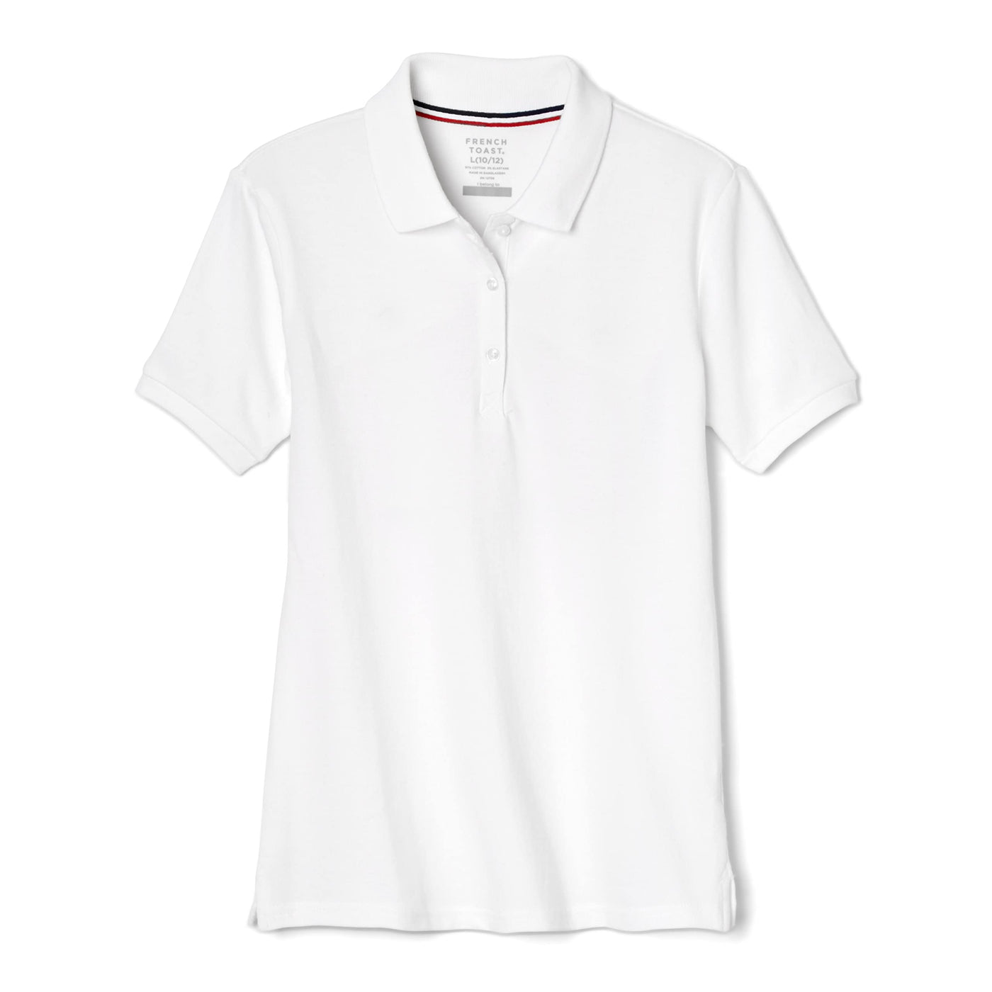 French Toast Women's Juniors' Short Sleeve Stretch Pique Polo Shirt