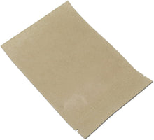 PABCK 50 Pcs Clear Front Stand Up Airtight 3.9x5.9inch Brown Kraft Paper for Zip Food Storage Lock Bags Reclosable Zipper Resealable Heat Seal Pouch Coffee Snack Packaging (Usable Size 3.1x3.3 inch)
