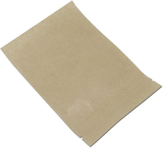 PABCK 50 Pcs Clear Front Stand Up Airtight 3.9x5.9inch Brown Kraft Paper for Zip Food Storage Lock Bags Reclosable Zipper Resealable Heat Seal Pouch Coffee Snack Packaging (Usable Size 3.1x3.3 inch)