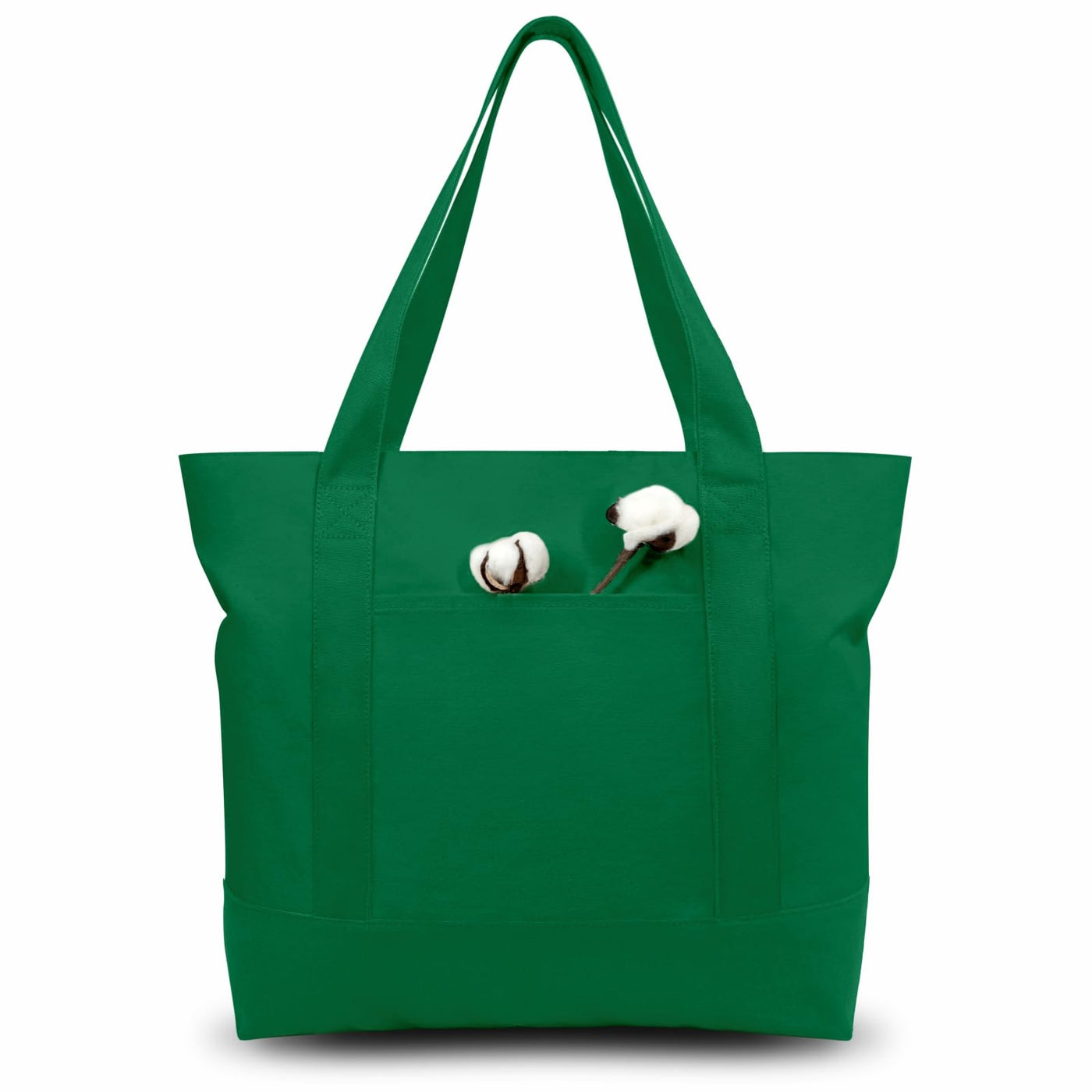 TOPDesign 1 | 3 | 6 | 30 Pack Canvas Tote Bag with an External Pocket, Reusable Grocery Shopping Bag, Top Zipper Closure, Daily Essentials (Black/Natural Pack of 1)