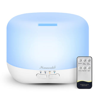 Homeweeks 300ml Essential Oil Diffuser, Quiet Aromatherapy Mist Diffusers for Essential Oils, Wood Grain, Ultrasonic, Remote Control, Timer, 7 Colors Light for Bedroom (300ml)