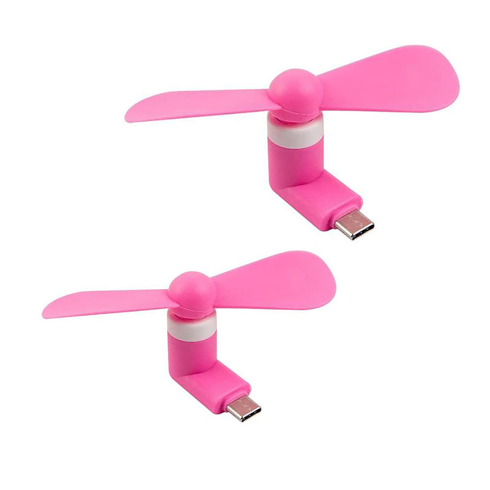 Sokelinn-six Type C Phone Fan, Mini USB C Cooling Hand Fans Portable Summer Cooler for ipad Type C Plug Devices-2 Pieces (Black)