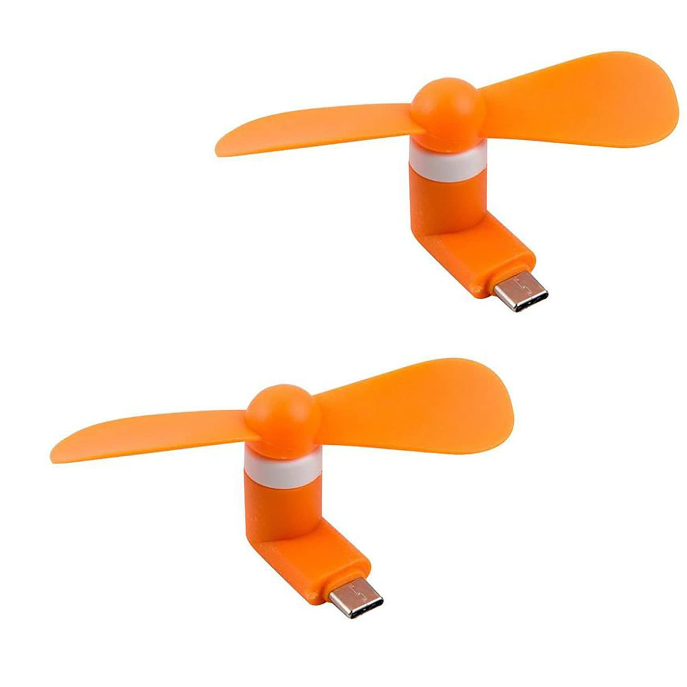 Sokelinn-six Type C Phone Fan, Mini USB C Cooling Hand Fans Portable Summer Cooler for ipad Type C Plug Devices-2 Pieces (Black)