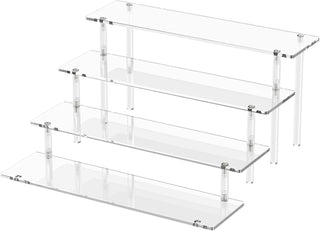 4 Tier Acrylic Display Risers, Clear Perfume Organizer Stand, Large Cupcake Stand Holder, Dessert Display for Party, Display Shelf for Figure and Collection, Riser Stand for Decoration and Organizer