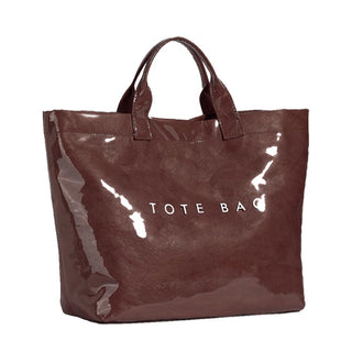 KAMEILONG Women's Large PVC Tote Bag Letters Print Handbags Paper Shoulder Bag Clear Shopping Hobo Bag
