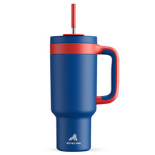 POWCAN 40 oz Tumbler with Handle, 2-in-1 Straw and Sip Lid, Leakproof, Dishwasher Safe, Insulated Stainless Steel Travel Coffee Mug, Keeps Cold for 34 Hours, Fits in Car Cup Holder (Midnight)