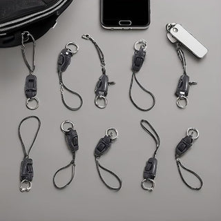 10Pcs Black Detachable Buckle Mobile Phone Accessories Pendant Buckle Small Sling Anti-Lost Lanyard Cords Hanging Head Keychains Hooks, Fasteners, Badge Lanyards