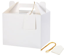 12 Pack Brown Treat Boxes, Kraft Paper Party Favor Boxes Gable Boxes Gift Boxes for Kids' Birthday Party, Wedding, Baby Shower, with Tag 7 x 5.5 x 5.5 Inches