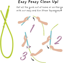 Softy Straws Wide Premium Reusable Silicone Drinking Straws + Patented Straw Squeegee - 9” Long With Curved Bend for 20 30 32 oz Tumblers Non Rubber, Flexible, Safe for Kids/Toddlers, Smoothie