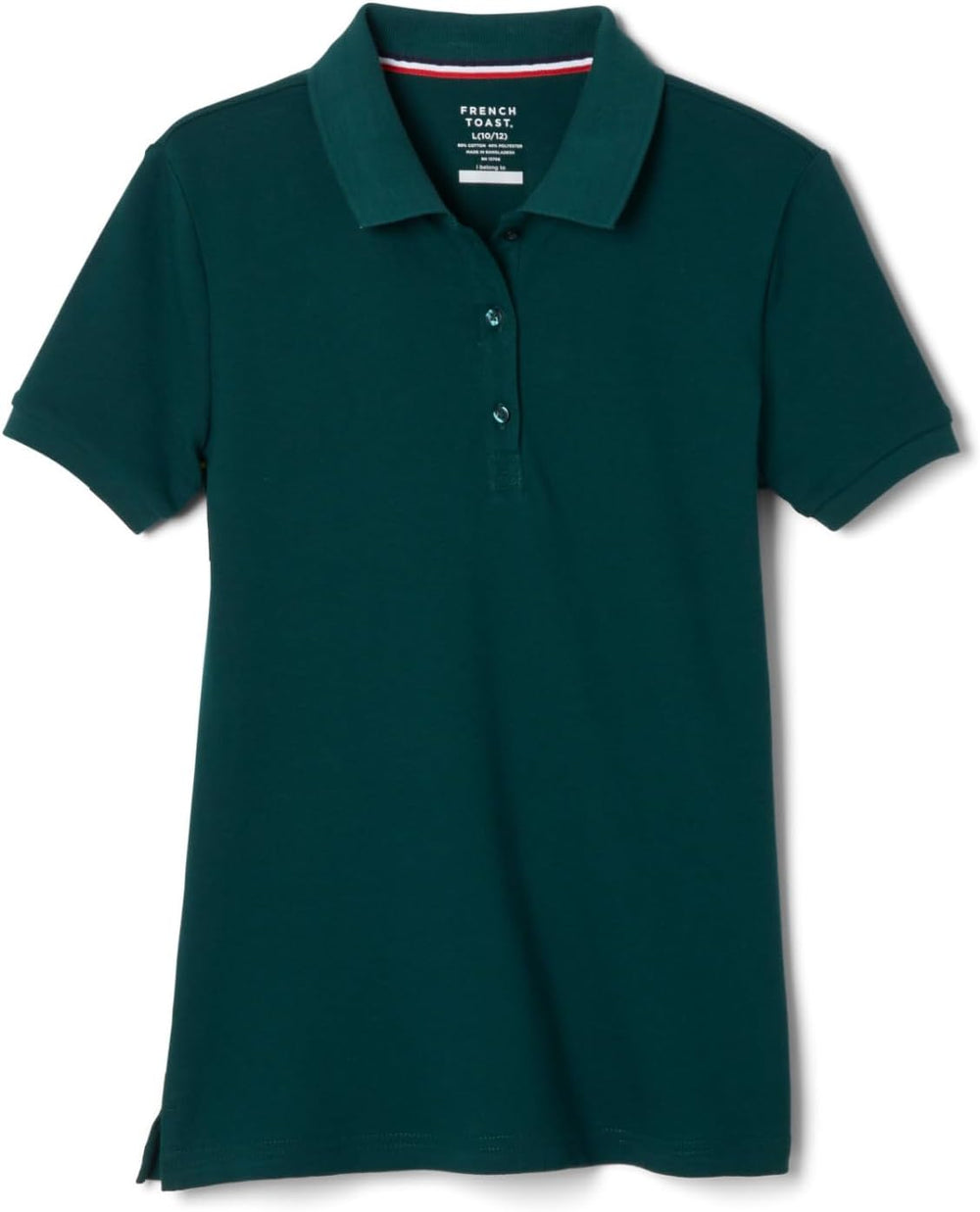 French Toast Women's Juniors' Short Sleeve Stretch Pique Polo Shirt