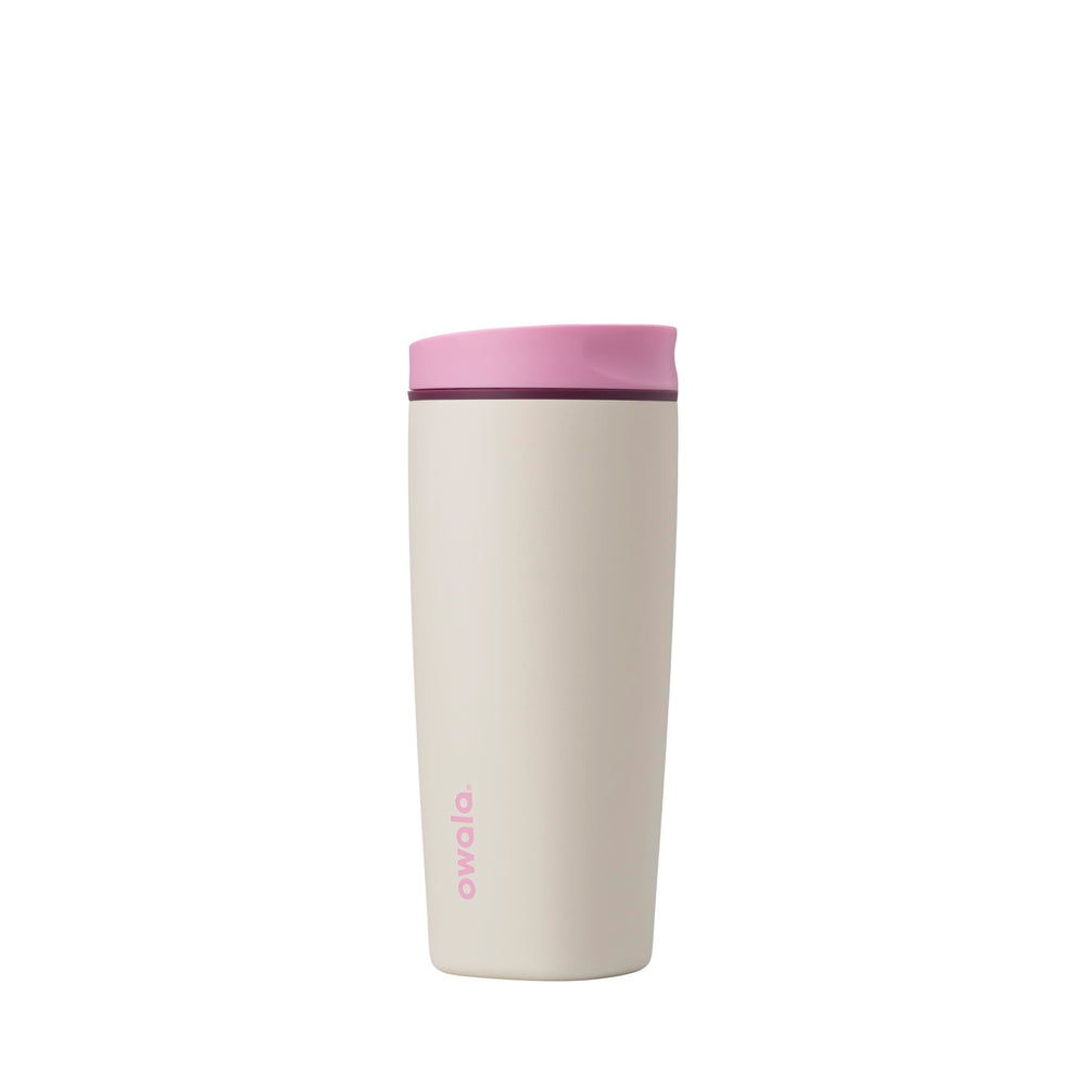 Owala SmoothSip Slider Insulated Stainless Steel Coffee Tumbler, Reusable Iced Coffee Cup, Hot Coffee Travel Mug, BPA Free 20 oz, Vanilla Bean