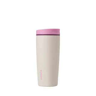 Owala SmoothSip Slider Insulated Stainless Steel Coffee Tumbler, Reusable Iced Coffee Cup, Hot Coffee Travel Mug, BPA Free 20 oz, Vanilla Bean