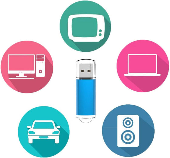 USB Flash Drive 32GB, Maspen Thumb Drive 2.0 High Speed Memory Stick Jump/ Zip/ Pen Drive,Blue,32 GB - hover image