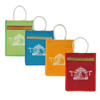 LOVENSPIRE Printed Jute Burlap Tote Gift Bags – Ideal for Wedding, Housewarming Favors, & Traditional Indian Return Gifts