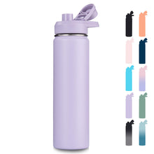 Fijinhom 18 oz Insulated Water Bottle with Handle, 304 Stainless Steel Water Bottles with Wide Mouth, Double Wall Vacuum Sports Water Bottle, BPA Free, Keep Cold and Hot, Pink