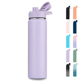 Fijinhom 18 oz Insulated Water Bottle with Handle, 304 Stainless Steel Water Bottles with Wide Mouth, Double Wall Vacuum Sports Water Bottle, BPA Free, Keep Cold and Hot, Pink