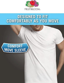 Fruit of The Loom Men's Crew Tee Undershirts, Moisture Wicking & Tag Free, Also Available in Big & Tall