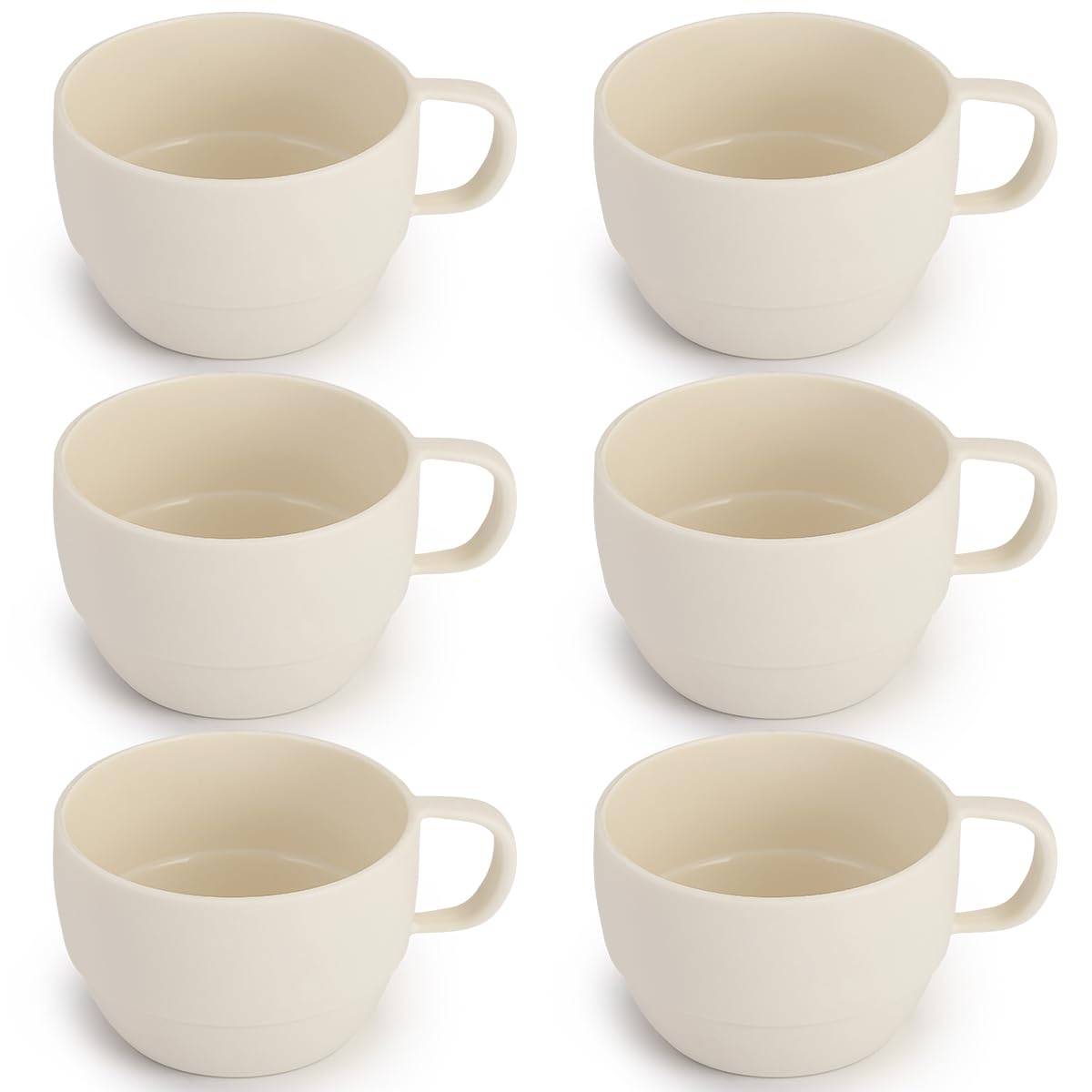 Coffee Mugs Set of 6, Coffee Cups 12oz, Durable Light Weight Plastic Mugs for Home, Outdoor, Picnic, Camping, Idea Birthday Gift