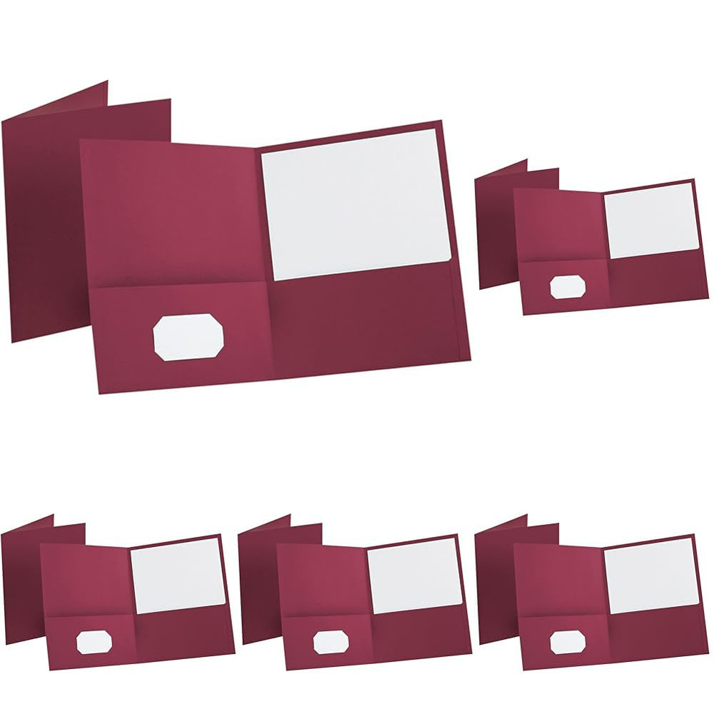 Oxford Twin-Pocket Folders, Textured Paper, Letter Size, Black, Holds 100 Sheets, Box of 25 (57506EE), 8-1/2 x 11