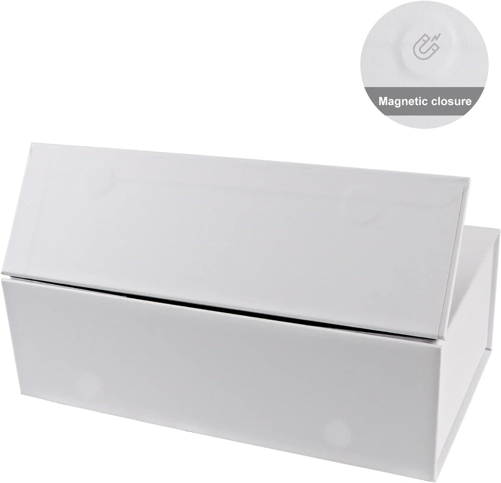 White Gift Box 10" x 6" x 3" with Magnetic Closure Lid Gift Boxe for Presents,Bridesmaid Gifts Boxes,Cute Box,Birthday Box,Luxury for Gift Packaging, Magnetic Gift Boxe for Wrapping Gifts (White)