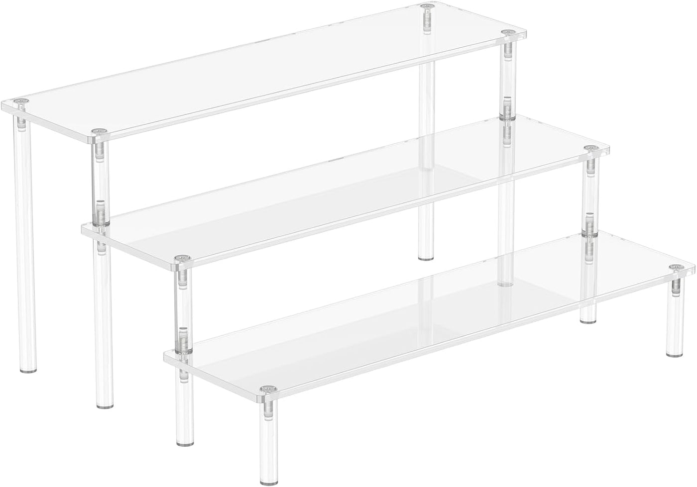 Aredpoook Acrylic Display Risers, 3 Tier Perfume Organizer Stand, Clear Cupcake Stand Holder, Large Shelf Risers for Figures, Dessert Shelves for Party, Display Shelf for Decoration and Organizer