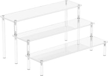 Aredpoook Acrylic Display Risers, 3 Tier Perfume Organizer Stand, Clear Cupcake Stand Holder, Large Shelf Risers for Figures, Dessert Shelves for Party, Display Shelf for Decoration and Organizer
