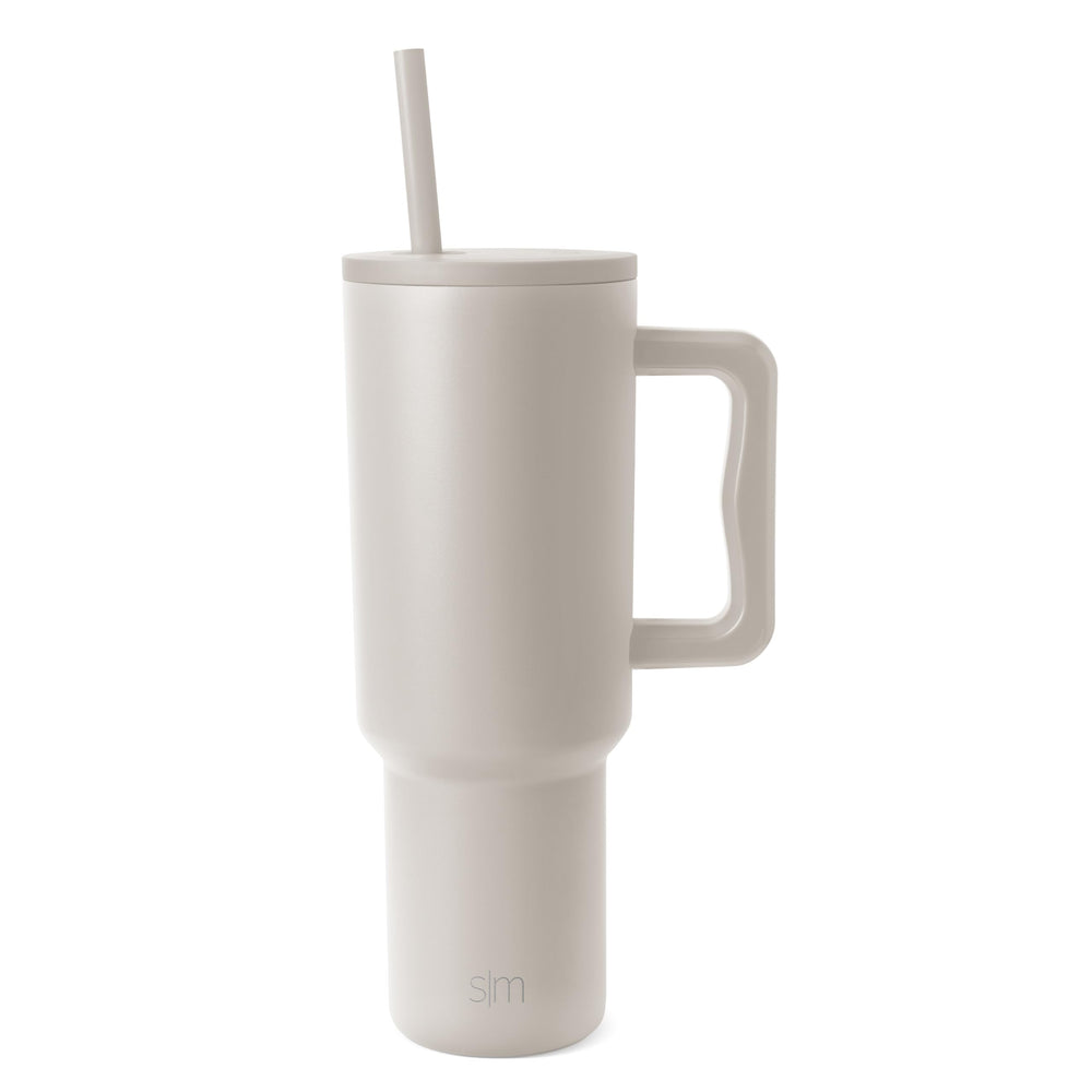 Simple Modern 40 oz Trek Tumbler with Handle and Straw Lid | Cup Holder Friendly Insulated Stainless Steel Travel Mug | Midnight Black