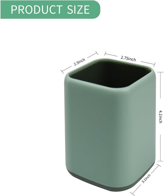 ZUFECY Pencil Holder, Pen Cup Makeup Brush Holder, Desktop Organizer Storage Case Scandinavian Design Stationery for School Home Office Supplies (Green) - hover image
