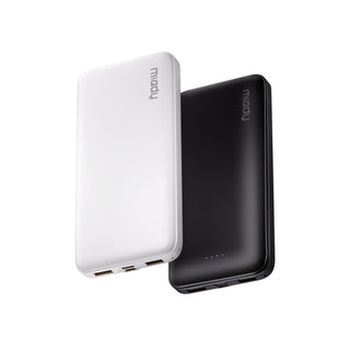 Miady 2-Pack Portable Charger, Slim 10000mAh Power Bank Travel Battery Pack 3 Outputs 2 Inputs Compatible with iPhone 17/16/15/14/13 Galaxy S24/22 iPad Android etc (Black+White)